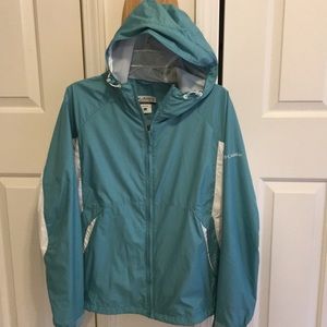 **SOLD** Seafoam Green Columbia L windbreaker Jacket
